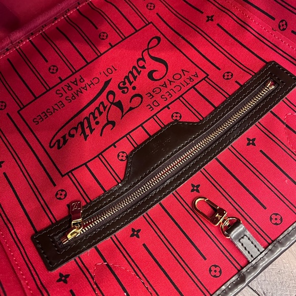 ** Authentic ** Neverfull MM Brown Damien used LV Handbag - Picture 5 of 12